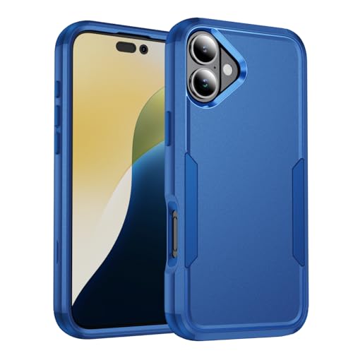 Image of Cubix Full Body Armor Cover for iPhone 16 Plus Pouch Hard PC + Soft TPU 3-Layer Military Grade Back Case (Navy)
