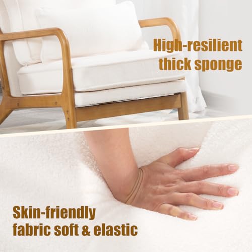 Sillón Vintage Plegable Blanco en Tela Peluche miniatura 4