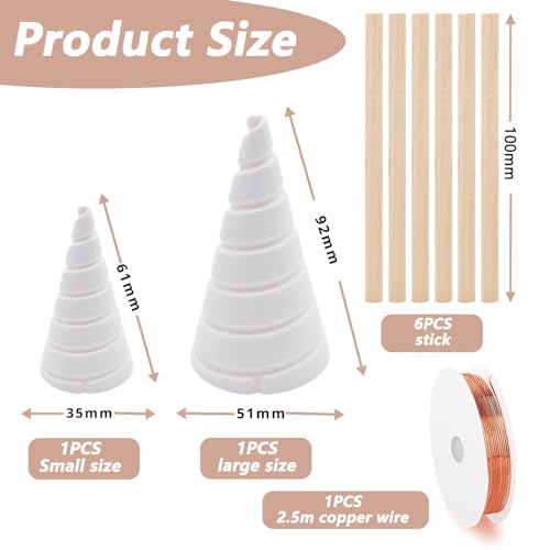 TREABEAR Kupferdraht Für Elektrokultur Gartenarbeit, 16 Gauge Gardening Reiner Kupferdraht 2.5m Und 6 Pflanzen Stütze Holzpfahl, 2 Garten Fibonacci Coil Winding Jig für Elektrokultur Gemüsepflanze