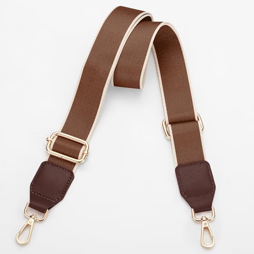 Image of Hamdecro Purse Straps Replacement Crossbody, Universal Wide Shoulder Strap for Bags Adjustable Straps for Handbags, Gold Buckle - Brown