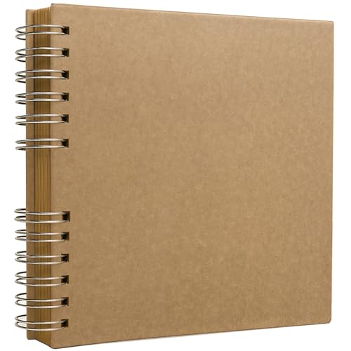 Image of Zaslan Scrapbook Album, 60 Pages /30 Sheets, Brown Thick 200gsm Kraft Paper, Photo Album Scrapbook, Memory Book - Ideal for Your Scrapbooking Albums Art & Craft Projects (8.5 x 8.5 Inch)