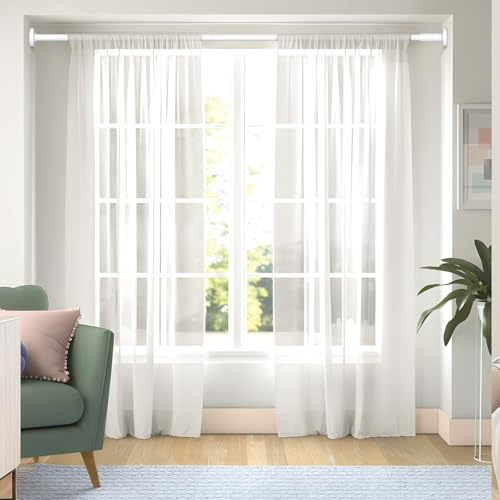 Image of Tension Curtain Rod 32-90Inch Adjustable Curtain Rods no Drilling | Outdoor Tension Rods for Patio,Windows,Closets,Doorway