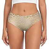 YOFIEN Rosa Roségold Metallic Stahl Leopard Tierhaut Damen Slips Unterwäsche Stützbeutel Komfortabler weicher Slip für Frauen