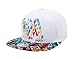 Doture Mens Fashion VA Muliticor Print 6 Panel Street Dancing Hat Baseball Cap White