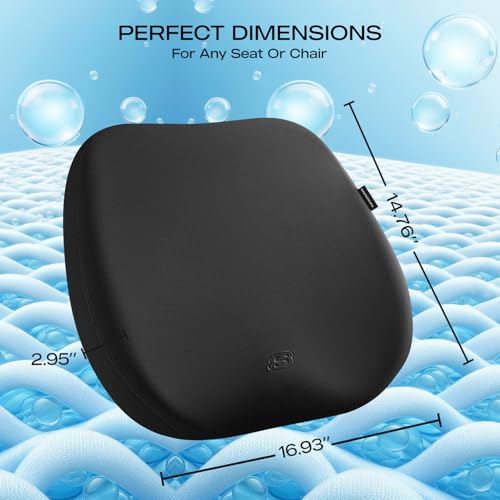 Image of Skechers Seat Cushion Premium Gel & Memory Foam-Office Chair Cushion for Tailbone Pain Relief,Butt Pillow for Office Chair,Car seat Cushion,Long Sitting Office Workers,and Car Drivers,Black