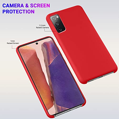 Image of LIRAMARK Liquid Silicone Soft Back Cover Case for Samsung Galaxy Note 20 (Red)