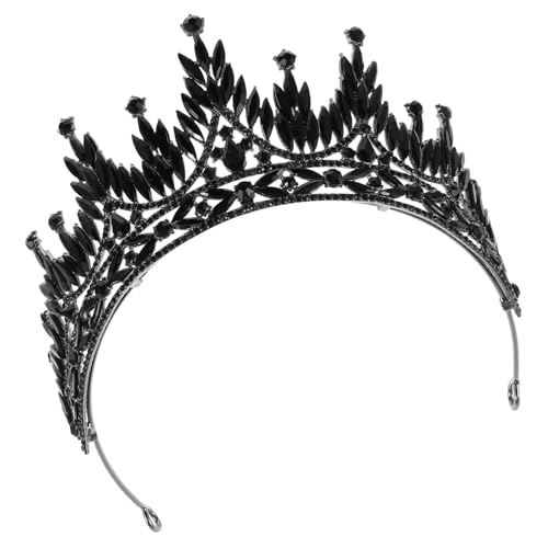 Couronne baroque noire en strass accessoire coiffure mariage tiare vintage de fête