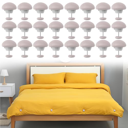 Joynine 24 Pcs Attache Couette Antidérapantes, Gris Clip Couette, Pince Couette Ronde en Forme de Champignon, Convient pour Fixer la Housse de Couette du...