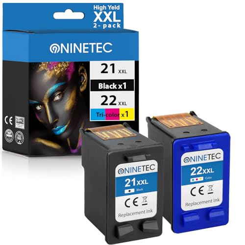 21XL + 22XL nero e colore cartucce di ricambio per HP 21 22 cartuccia d'inchiostro per HP 21XL 22XL per D1360 D1460 D1530 D1560 D2360 D2460 F380 F2180 F2280 F380 F4180 OfficeJet 431 5 4355