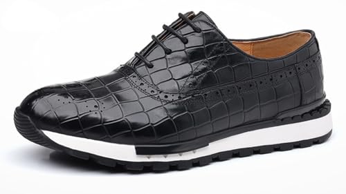 Santimon Men's Casual Sneakers - Genuine Leather Oxfords Shoes for Business & Walking | Breathable Comfortable Lightweight Fashion Sneakers for Men2