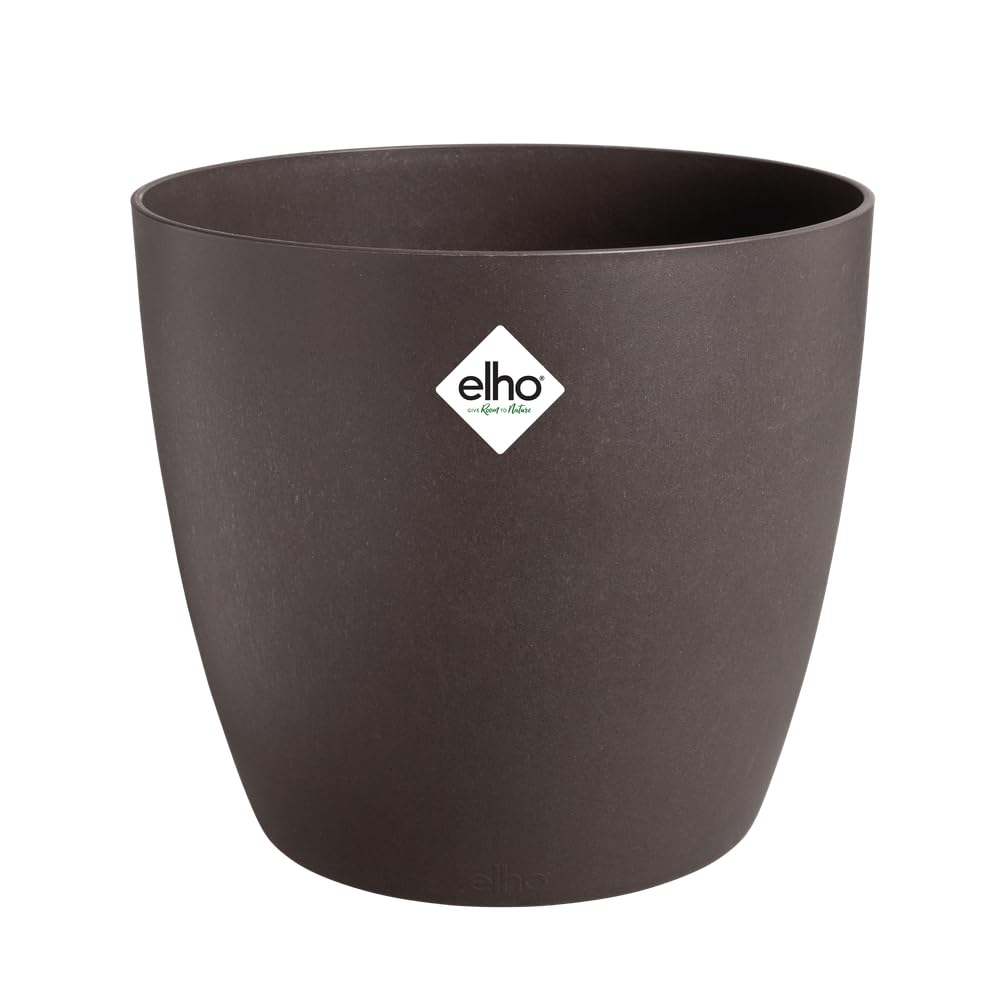 elho The Coffee Collection Round 18cm - Indoor Plant Pot - Made with Recycled Coffee Grounds - Ø 18.2 x H 16.7 cm - Brown/Espresso Brown