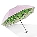 Parasol de Feuilles Cool, crème Solaire à Double Couche, UPF □ 50 +, 8Ribs, 43 Pouces, Parapluie 367g, Coupe-Vent, Manuel 3 Fois, Cadeau pour Femmes Voyage (Color : Pink, Taille : 43")