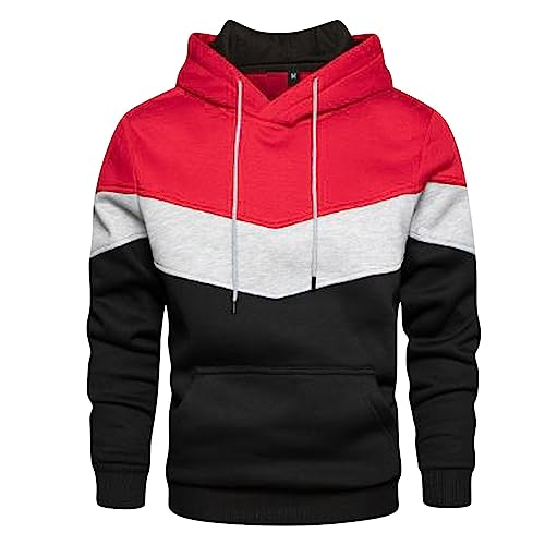 Men's Color Block Casual Hoodies Fashion Hooded with Hood Clothes Comfort Patchwork Loose Winter Fall Sport