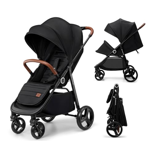 Kinderkraft Grande Plus Kinderkraft Buggy from Birth to 48.5 lb, one-Hand Folding, Reclining Position, Large Canopy with Window, All 4 Wheels...