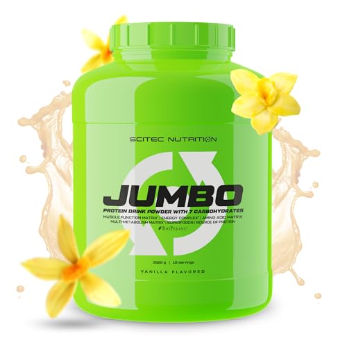 Scitec Nutrition Jumbo - Hochkalorischer Weight Gainer - mit Mehrkomponenten-Protein - Aminosäuren-Matrix - Metabolische Matrix - Superfood-Mischung, 3,52 kg, Vanille