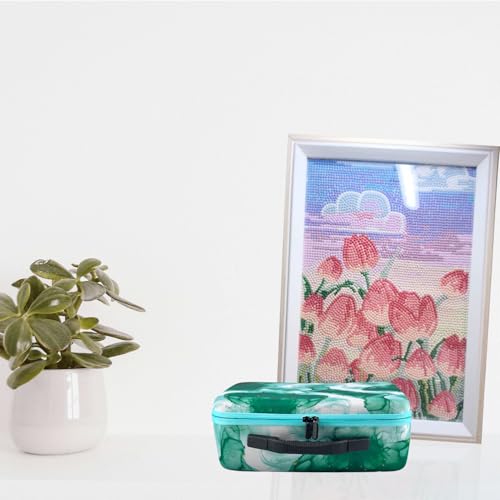 Image of 120 Slot Diamond Art Storage Box | Green Bead Organizer Case with Drill Tools, Portable Craft Box, For 5D DIY Art Kits