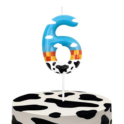 Image of Game Story 6th Birthday Number Candles, Number 6 Candle Cake Topper for Cartoon Themed Decorations, 6th Birthday Cake Candles for Boys and Girls, Party Supplies