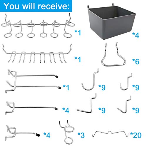 Frimoony Pegboard Hooks Assortment With Pegboard Bins thumb #1