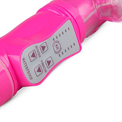 Vibromasseur rabbit rotatif rose pour surmonter les difficultés d'orgasme simultané - 5