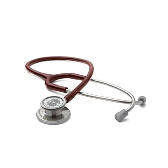 ADC Adscope 608 Convertible Clinician Stethoscope with Tunable AFD Technology, Adult Diaphragm and Adult Bell or Pediatric Diaphragm, 31 inch Length, Burgundy