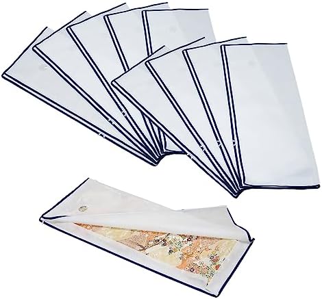 （18:00時点） アストロ 着物収納ケース 2方開き 10枚組 窓あり 着物収納袋 通気性の良い不織布 湿気やホコリなどの汚れをガード 透明窓 ファスナー式 たとうし 着物 和服 収納 袋 振袖 成人式 和装 袴 浴衣 保管 厚手生地 ホワイト 173-13