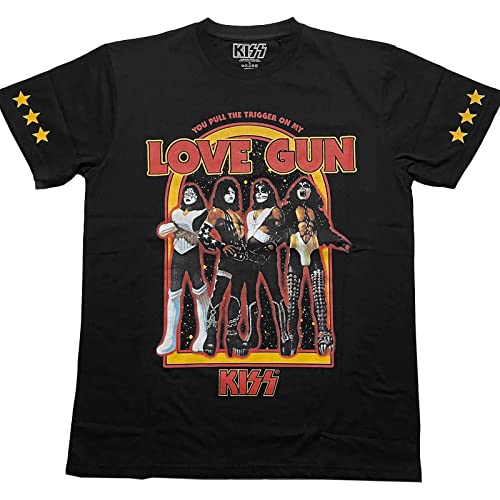 T-Shirt Kiss Love Gun Stars Officiel Vêtement Homme Unisexe Noir XL