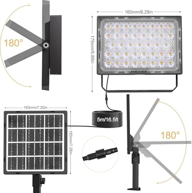 MEIKEE RGBW Solar Flood Light Color Changing 2700K LED Landscape Light