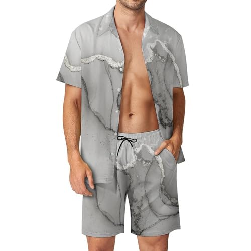 Ensemble de plage homme marbre gris le look décontracté idéal pour vos vacances d été