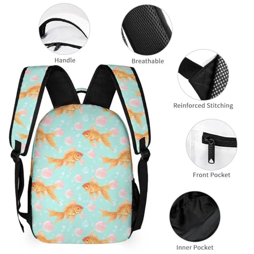 Bubblegum Fish Funny Backpack Sets Lightweight 3Pcs Daypack Set with Lunch Box And Pencil Case for Women Men3