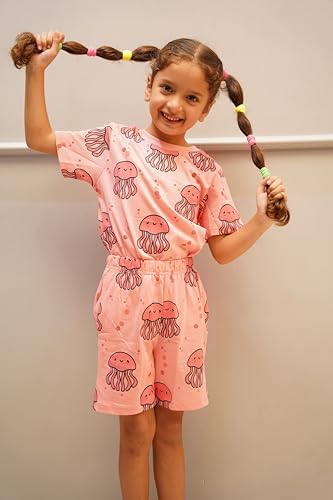 Image of Be Awara Kids Printed Half Sleeves T-shirt & Shorts Clothing Sets, 100% Cotton Soft Unisex Cord Set, Comfortable Wear for Kids With Cool Prints, Everyday Casual Wear for Boys & Girls