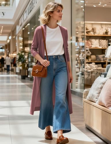 Image of GRACE KARIN Essential Solid Open Front Maxi Long Knitted Cardigan Sweater for Women