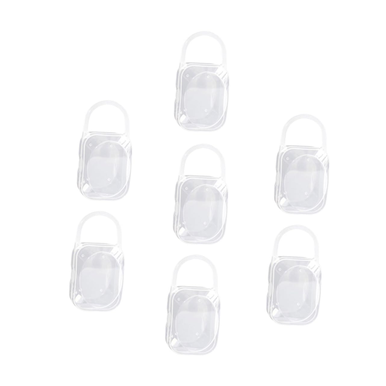 Milisten 7Pcs Box Pacifier Storage Box Portable Holder for Pacifiers Durable Container for Go Use for Organizing and Accessories White