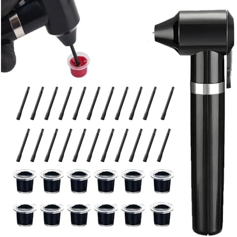 Tattoo Ink Mixer Machine Kit - Gakonp Pigment Mixer with 50Pcs Ink Mixing Sticks and 50Pcs 11mm Ink Caps Black Color Mixer Machine Electric Pigment Machine for Tattoo Supplies Cover