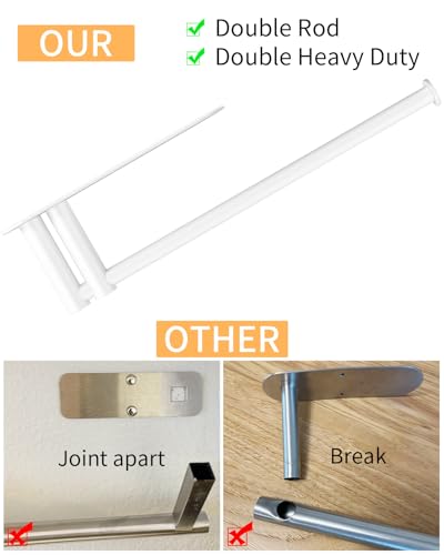 Image of Paper Towel Holder Under Cabinet, 13Inch Self-Adhesive or Wall Paper Towel Holder for Kitchen, Bathroom, RV, White