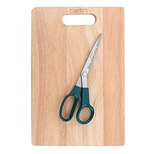 Godrej Cartini Kitchen & Catering Accessories (Rubberwood Chopping Board Large & Leaf Cutting Scissors, Pack of 2)