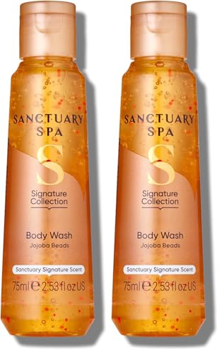 Image of Sanctuary Spa Signature Collection with Jojoba Beads, Cruelty Free & Vegan Body Wash, 75ml (Pack of 2)