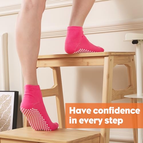 Grip Pilates Socks for Women & Men- Adults Bulk Non Slip Anti Skid Sticky Grippy Sock for Hospital Yoga Barre4