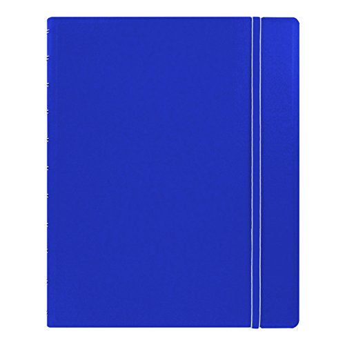 Filofax REFILLABLE NOTEBOOK CLASSIC, 10.8" x 8.5" Blue, Elegant leather-look cover with moveable pages, Elastic closure