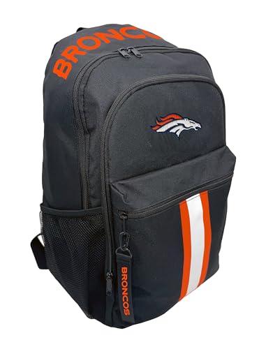 Image of NFL Denver Broncos Backpack - Triple Stripe Wordmark Design with Keychain