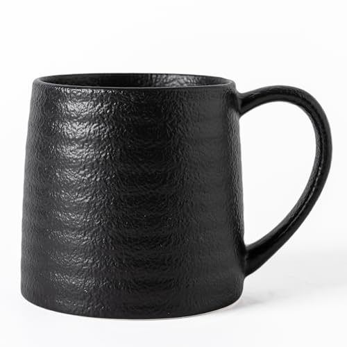 Taza de cerámica 21 oz con acabado mate negro texturizado