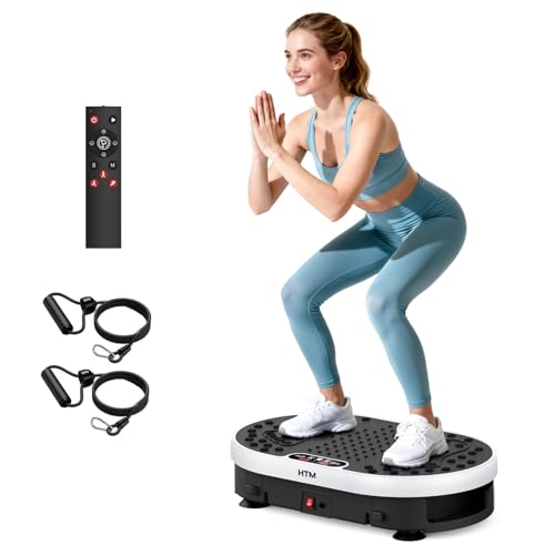 Vibration Plate Exercise Machine with 120 Speed Levels, 9 Program Modes and Remote Control - 15 Min Timer, 300 lbs Capacity Vibrate Stand Shake Board for Full Body Workout, Fat Burner and To