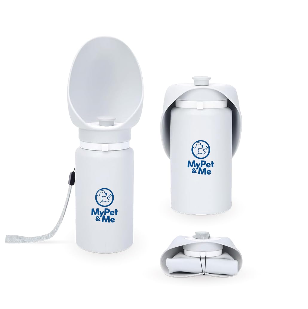 My Pet & Me Foldable Dog Water Bottle - 550ml/18.5oz - Leakproof Travel Bottle for Dogs with Foldable Drinking Bowl - Compact, Lightweight & Durable Hydration Solution for Dogs On-The-Go