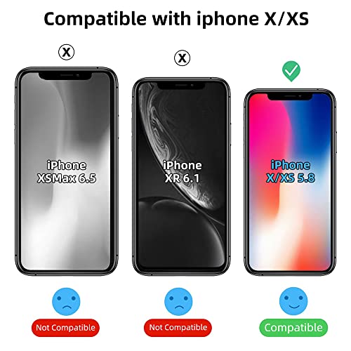 Tigowos Translucent Magnetic Phone Case For Iphone X/Xs With Magsafe Wireless Charging Anti-Yellow Anti-Fingerprint Shockproof Protective Case For Iphone X/Xs(5.8")， Black #TOP1