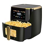 Vaparinckl Air Fryer, 8.5Qt Large Family Size, 8-in-1 Function Digital Touch Screen, Easy Viewing Windows, 1750W Fast Air Frying up to 400℉, Auto Shut Off, Nonstick and Dishwasher-Safe Basket