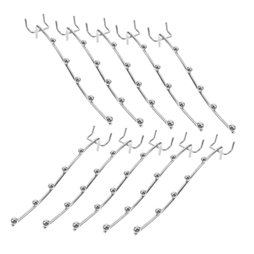 SOESFOUFU Pegboard Hooks Heavy Duty 10 Pack Iron Hooks Beaded Design Wall Hangers for Garage Efficient Storage