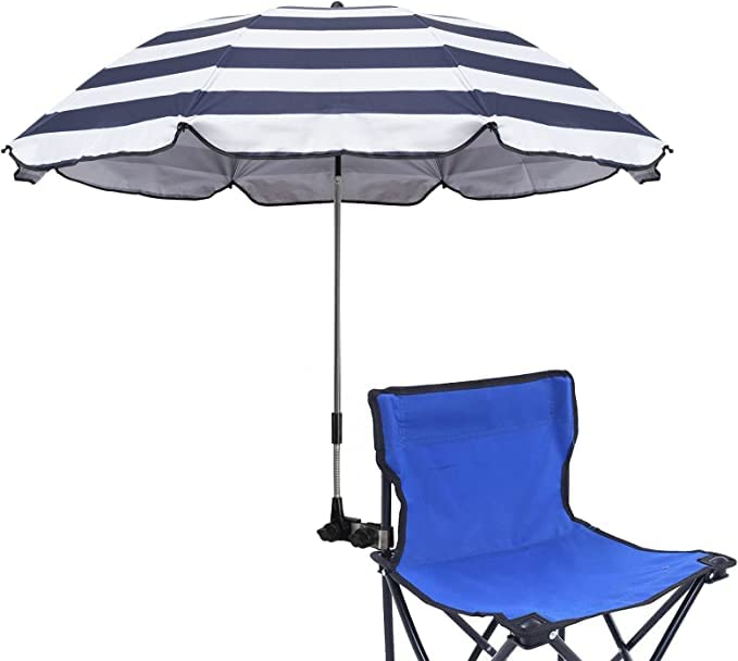 A2ZWORLD Sombrilla para silla de playa de 105 cm con pinza ajustable, parasol de verano con poste de 8 mm de metal, color surtido, variados