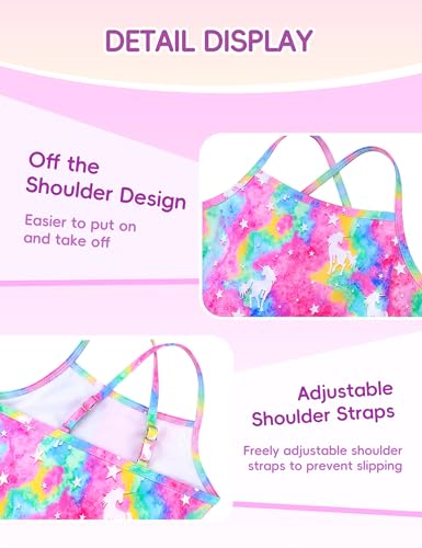 Image of Girls Swimsuit Sleeveless Bathing Suits Back Cutout Summer Swimwear with Removable Chest pad 6-14 Years