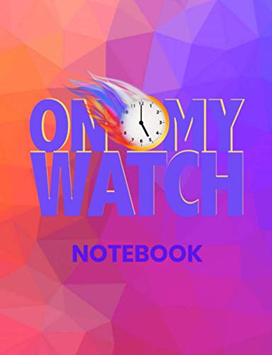 On My Watch Notebook: Journal Purple Orange Abstract Cover