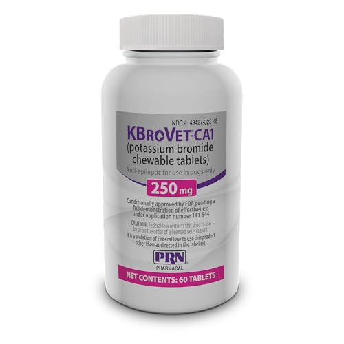 KBroVet-CA1 (Potassium Bromide) chewable Tablets for Dogs, 250 mg, 60 Chewable Tablets