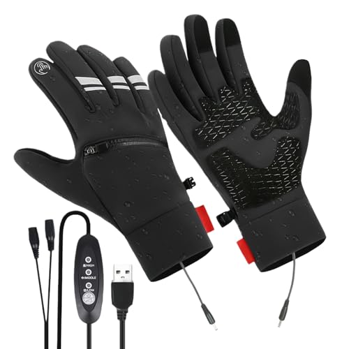 Generisch Guantes calefactables para mujer | 3 niveles de calor con función táctil y control del calor, guantes de invierno calentados por USB, para caza de invierno, camping, fútbol, golf, trabajo